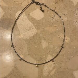 Elegant Silver Necklace/Choker with Gem Accents